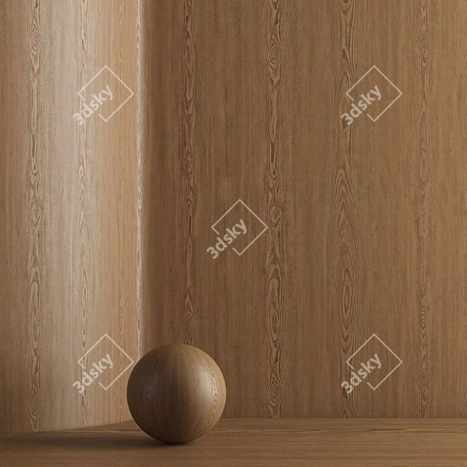 Seamless Oak Wood Texture Set 3D model image 4