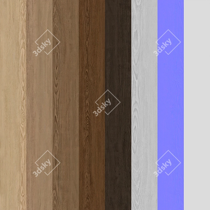 Seamless Oak Wood Texture Set 3D model image 7