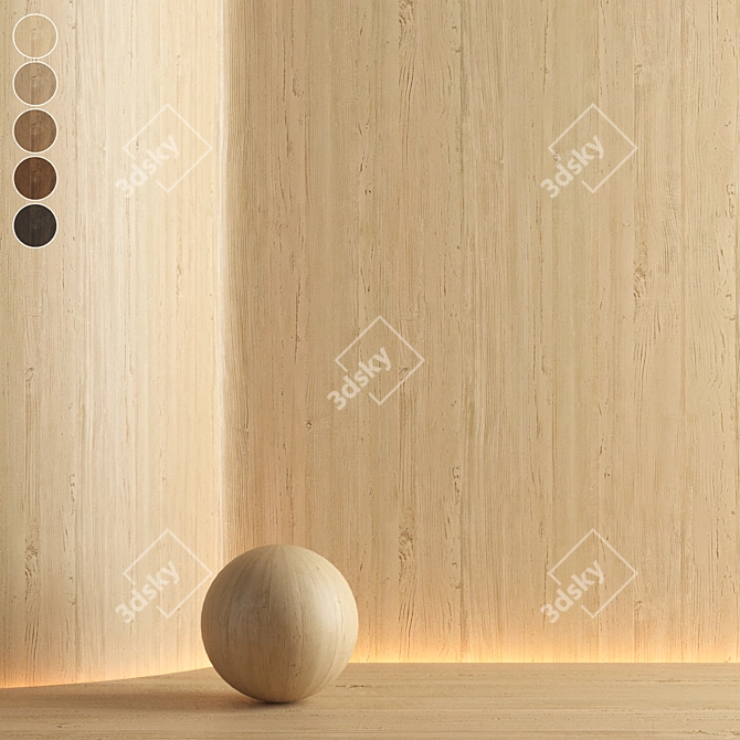 Seamless Oak Wood Texture Set 3D model image 1