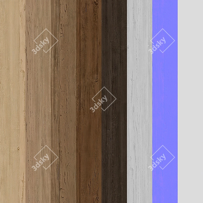 Seamless Oak Wood Texture Set 3D model image 2