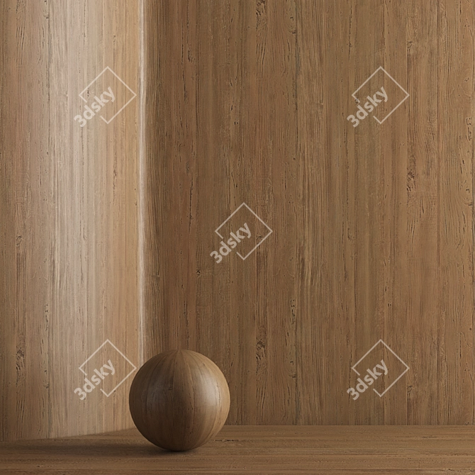 Seamless Oak Wood Texture Set 3D model image 5