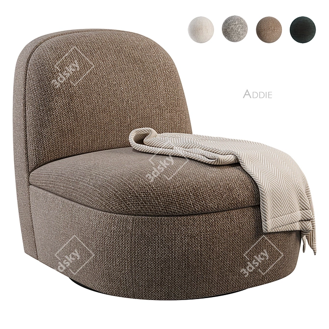 Addie Swivel Chair Scandinavian Boho 3D model image 3