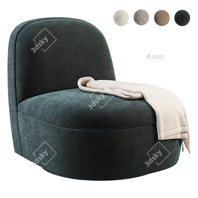 Addie Swivel Chair Scandinavian Boho 3D model image 4