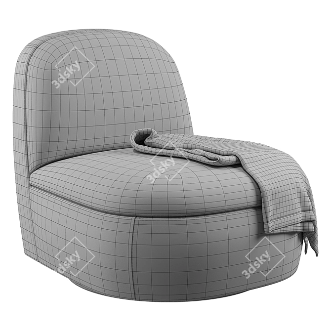 Addie Swivel Chair Scandinavian Boho 3D model image 6