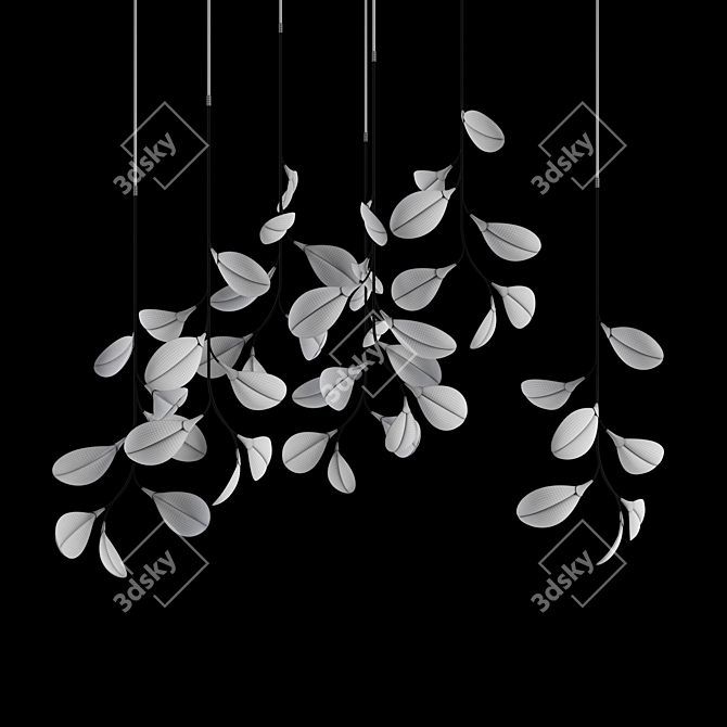 Customizable Porcelain Metal Pendant Light 3D model image 4