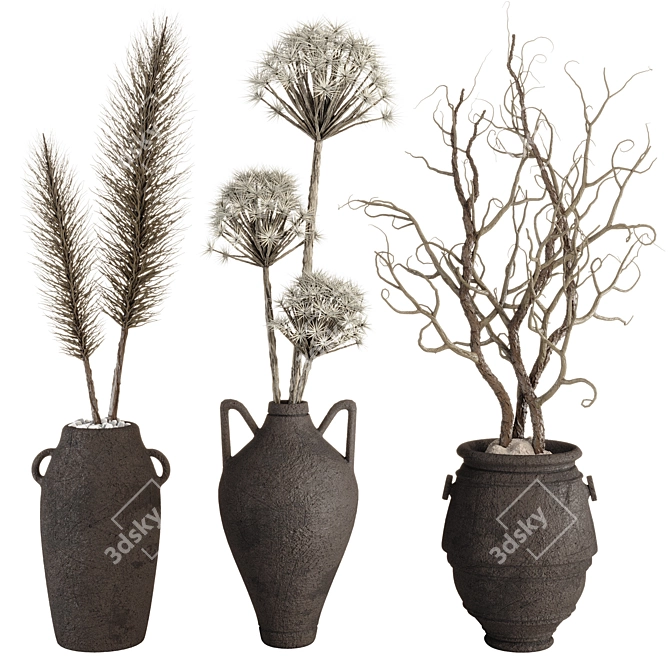 Title: Boho Plants & Dried Branches 3D model image 1