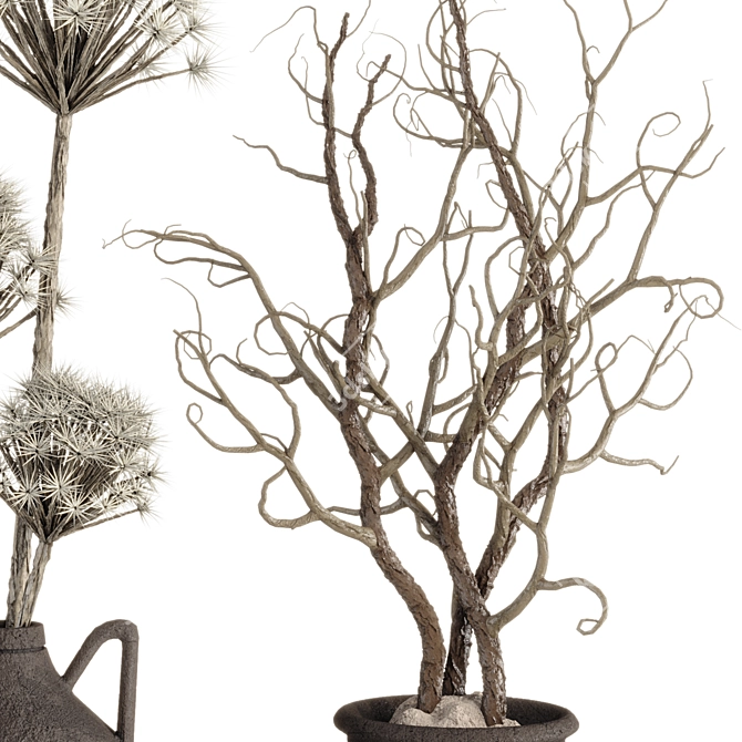 Title: Boho Plants & Dried Branches 3D model image 3