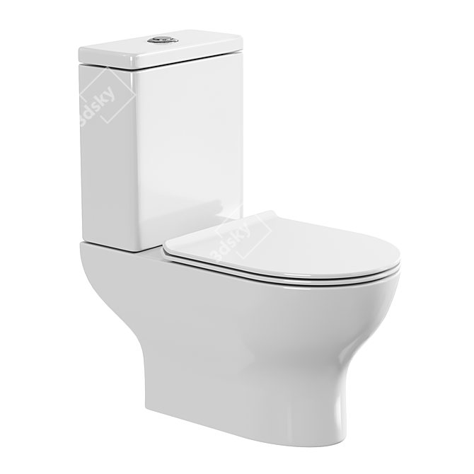 Agger Compact Toilet with Microlift 3D model image 2