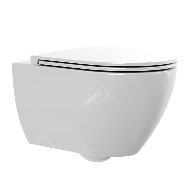 Agger Compact Toilet with Microlift 3D model image 3