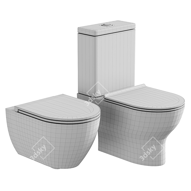 Agger Compact Toilet with Microlift 3D model image 4