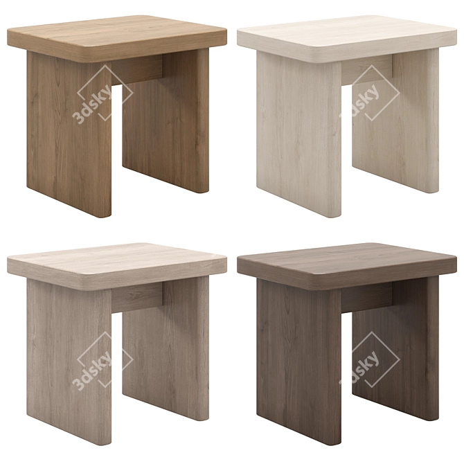  Amalfi Seating Duo: Stool & Bench 3D model image 2