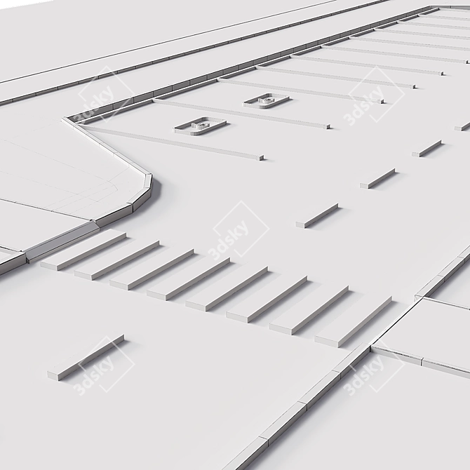 Adapted Disabled Parking with 10 Spaces 3D model image 5