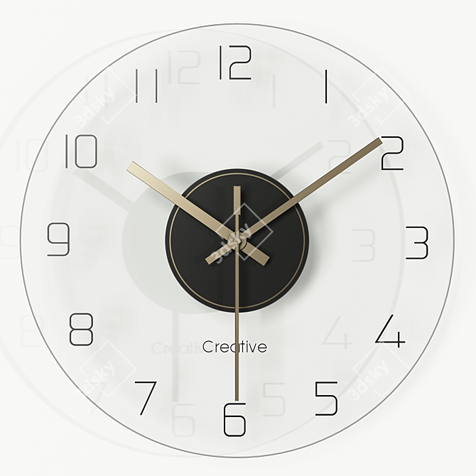 12" Glass Wall Clock AliExpress 3D model image 2