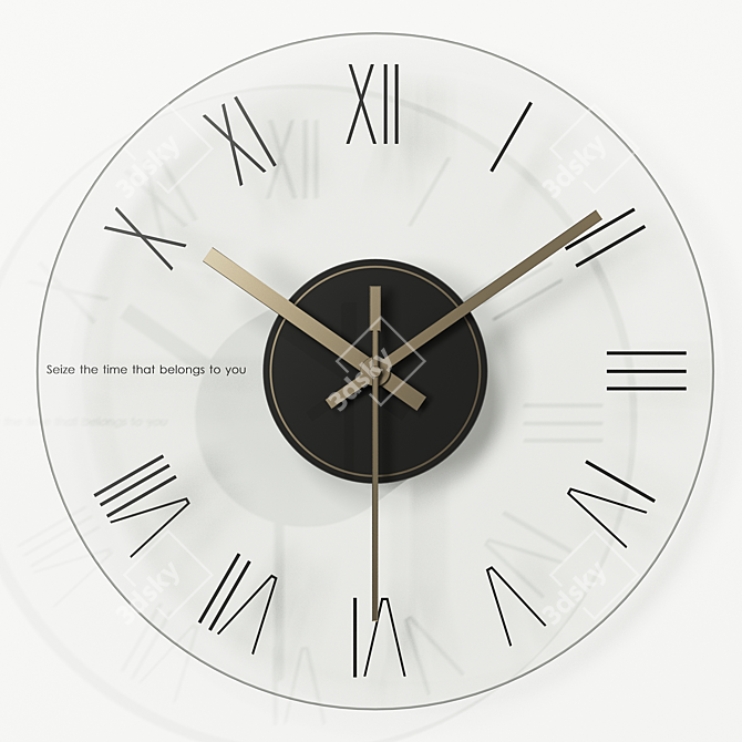 12" Glass Wall Clock AliExpress 3D model image 4