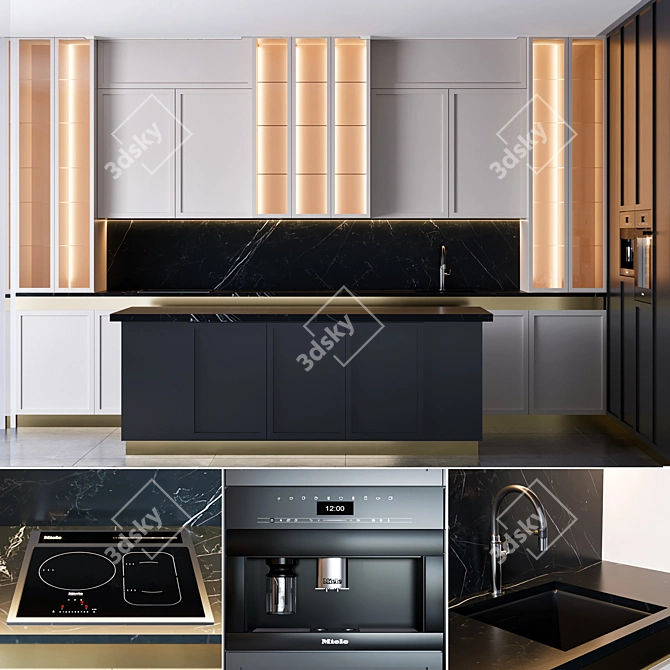 Miele Kitchen Appliance Area Set 3D model image 1