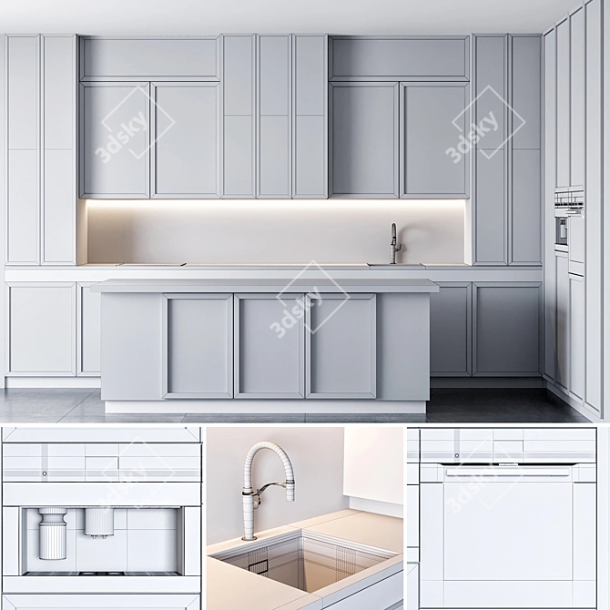 Miele Kitchen Appliance Area Set 3D model image 5