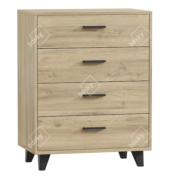 Oakland-1 Irish Oak Chest 3D model image 1