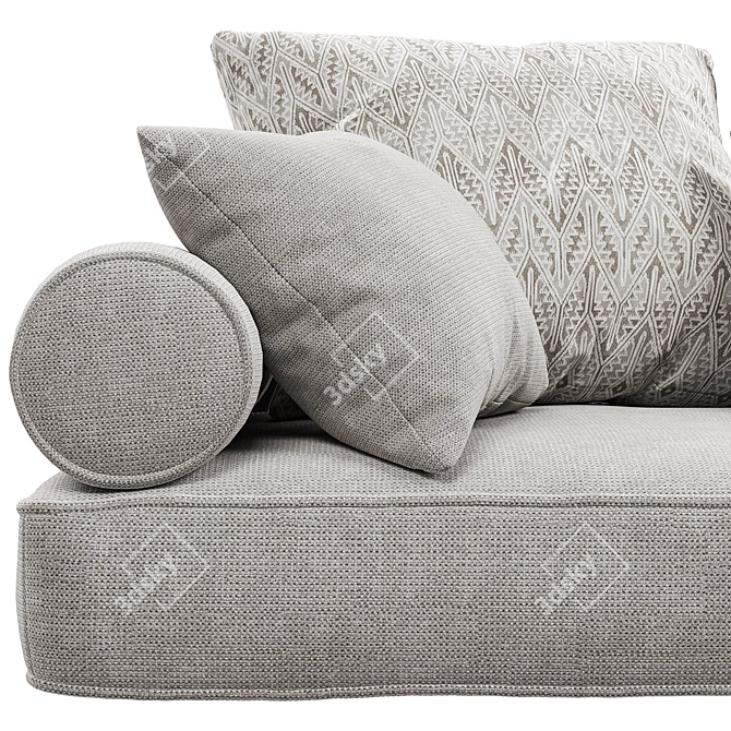 Cozy Window Seat Pillows Set 3D model image 6