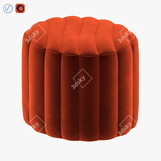 Stylish Round Pouf by Wittmann 3D model image 1