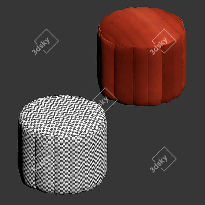 Stylish Round Pouf by Wittmann 3D model image 4