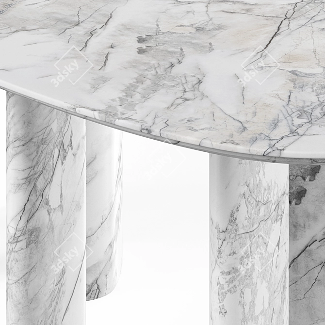 Sculptural Marble Table 3D 3D model image 2