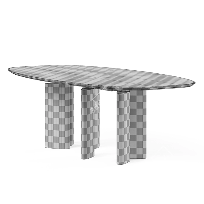 Sculptural Marble Table 3D 3D model image 4