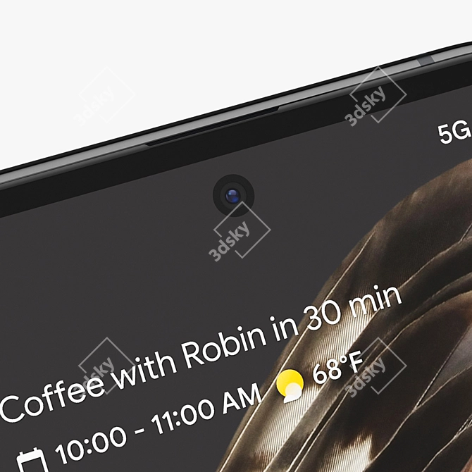 Sleek Black Google Pixel Renderer 3D model image 4