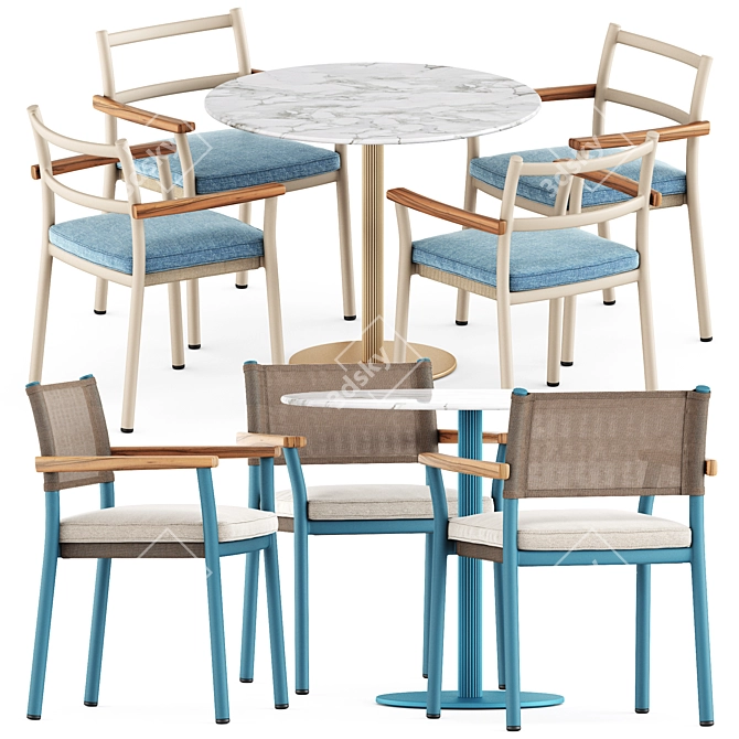 Elegant Pedrali Dining Set 3D model image 1