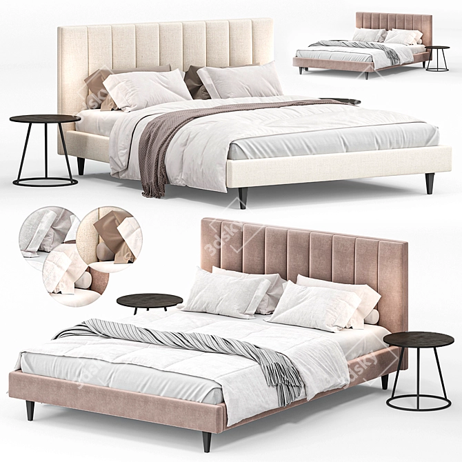 Modern Hartley Bed Frame by RoomandBoard 3D model image 1