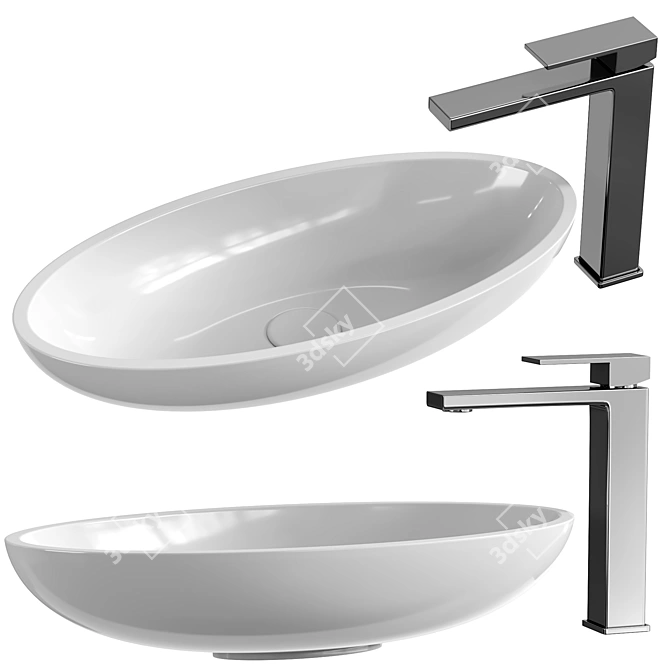 Elegant NICE Wash Basin 3D model image 1