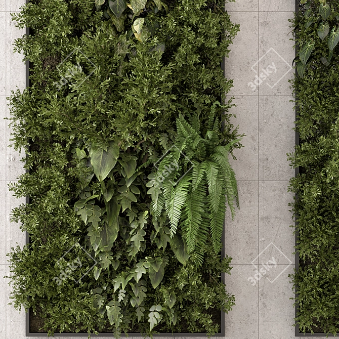 Modern Vertical Garden Concrete Set 3D model image 3