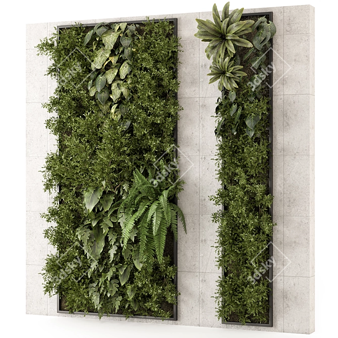 Modern Vertical Garden Concrete Set 3D model image 4