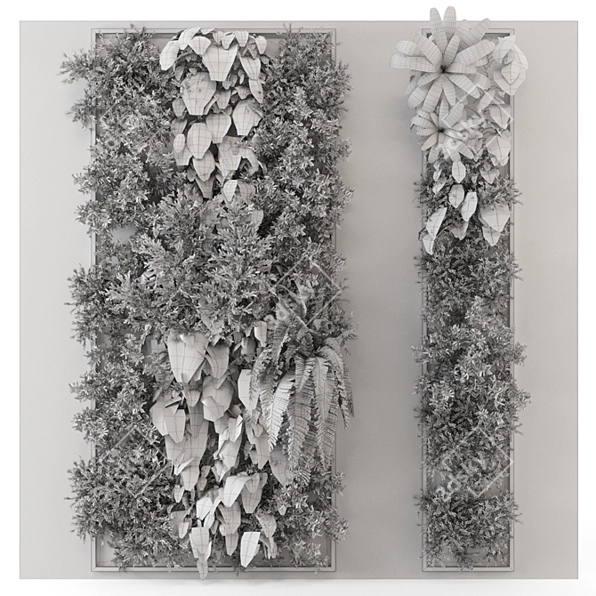 Modern Vertical Garden Concrete Set 3D model image 5