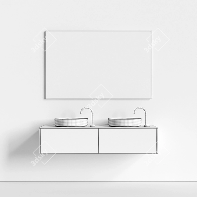 Designer Floating Vanity Line 3 3D model image 3