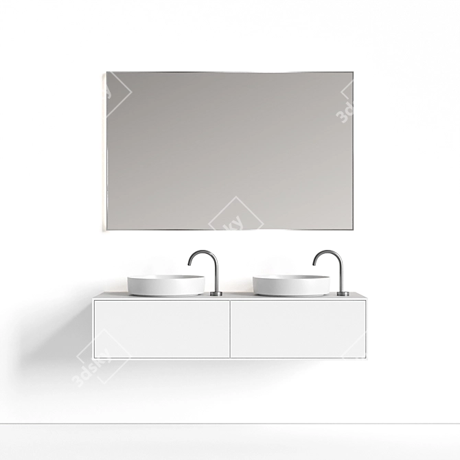 Designer Floating Vanity Line 3 3D model image 4