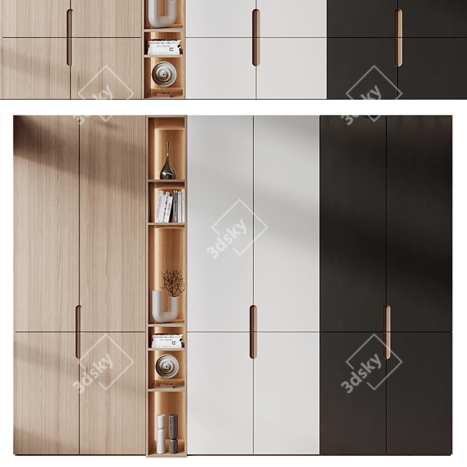 Sleek Modern Wooden Bookshelf GHS-2409 3D model image 1