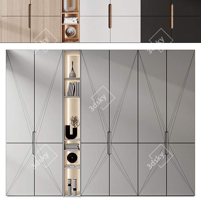 Sleek Modern Wooden Bookshelf GHS-2409 3D model image 2