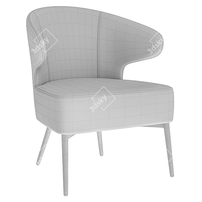 Luxury Velvet Striped Lounge Chair 3D model image 4