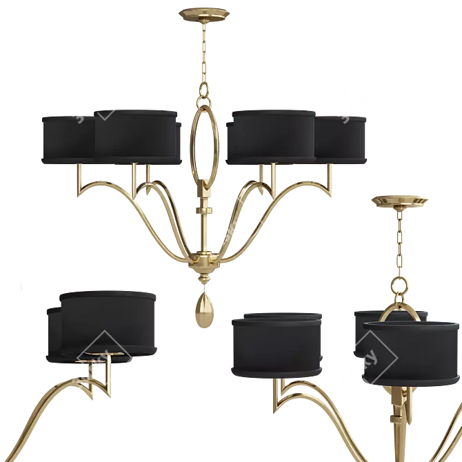 Luxury Round Chandelier Light Fixture 3D model image 1