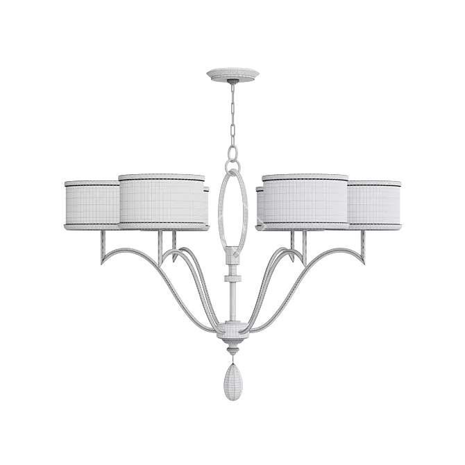 Luxury Round Chandelier Light Fixture 3D model image 4