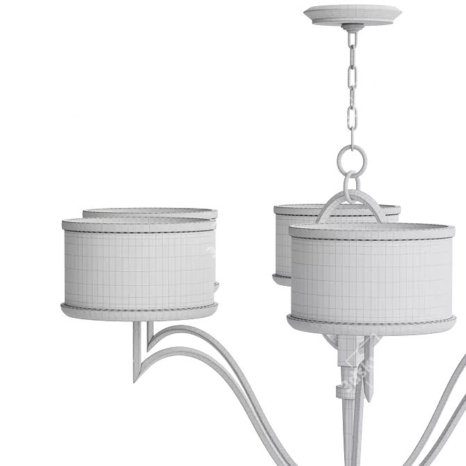 Luxury Round Chandelier Light Fixture 3D model image 6