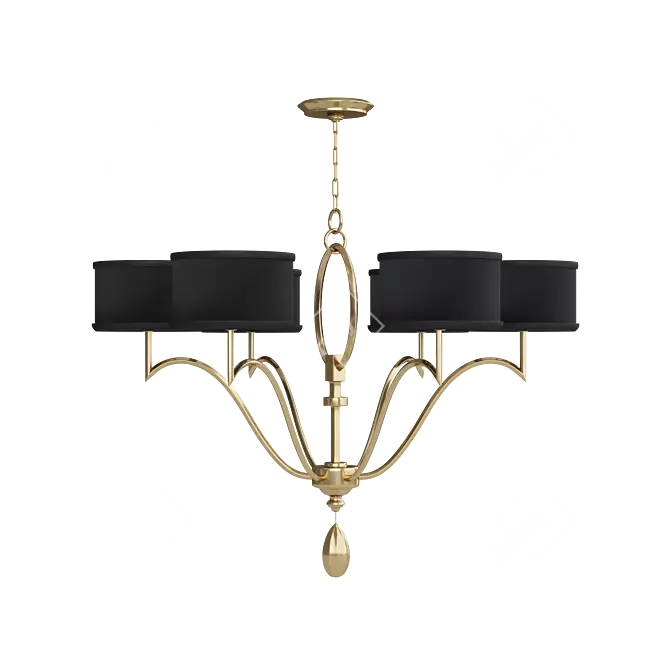 Luxury Round Chandelier Light Fixture 3D model image 7