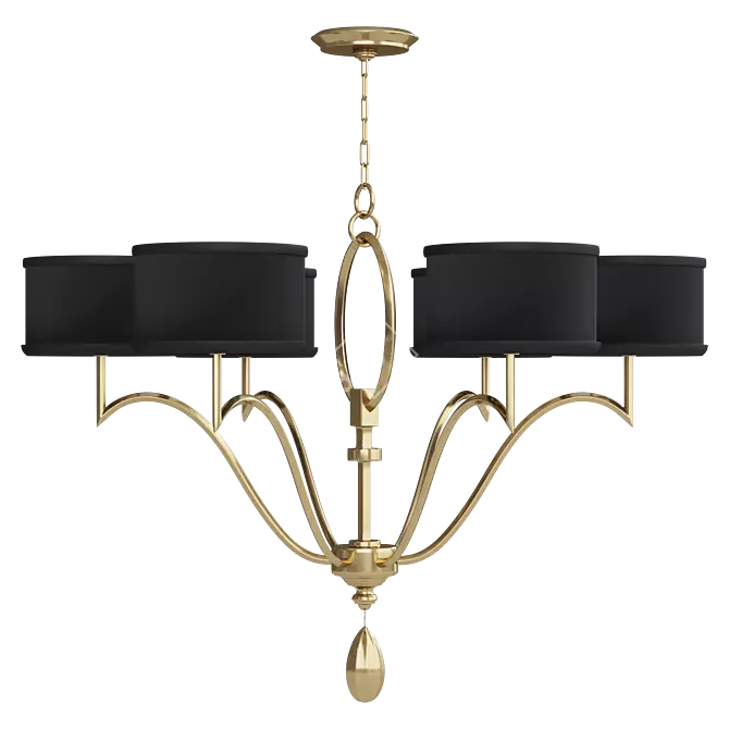 Luxury Round Chandelier Light Fixture 3D model image 8