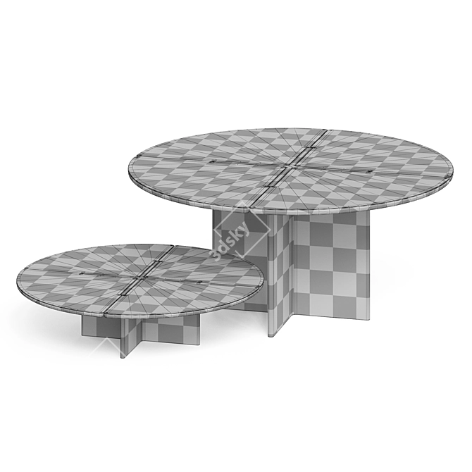 Sculptural Kreoo Marble Circle Table 3D model image 4