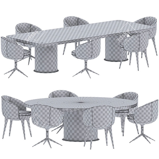 Minotti Dining Set Brady-Raphael 3D model image 7