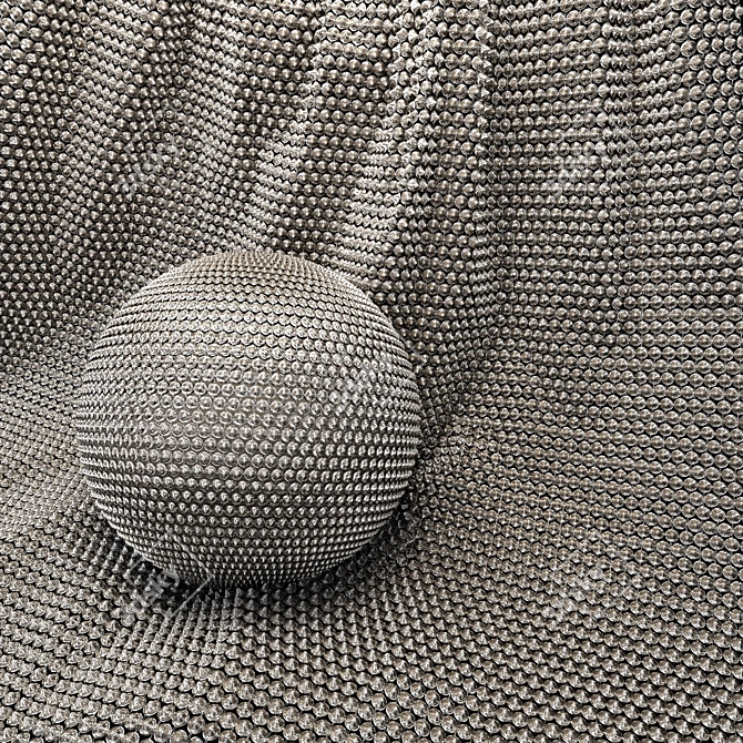 Metal Mesh Fabric Materials Set 3D model image 2