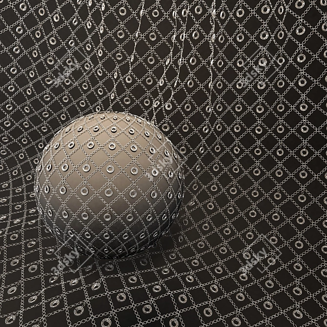 Metal Mesh Fabric Materials Set 3D model image 3