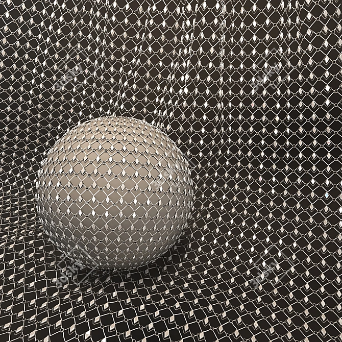 Metal Mesh Fabric Materials Set 3D model image 5