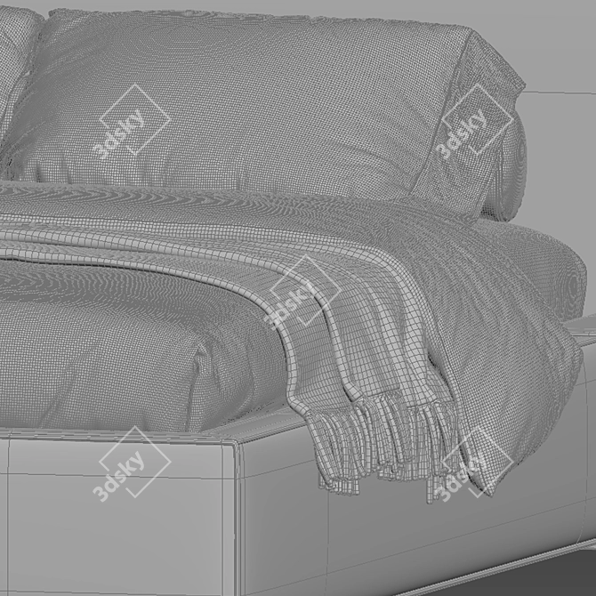 Modern Bowie Bed Frame 3D model image 4