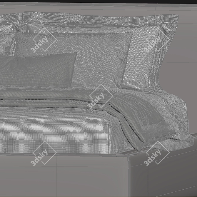 Modern Bowie Bed Frame 3D model image 5